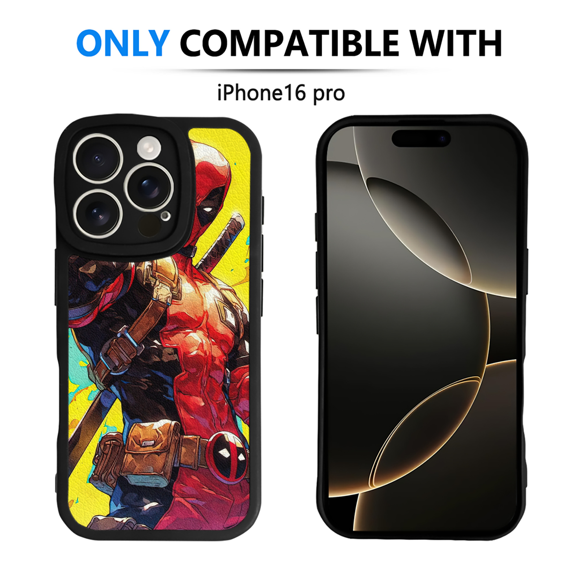 （画像用） Deadpool デッドプール 【iPhone 16シリーズ対応】シリコンスマホケース（レザー調） 材質：シリコン